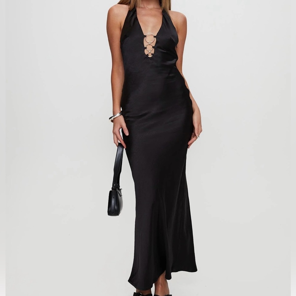 Princess Polly Vasilisa Black Halter Maxi Dress